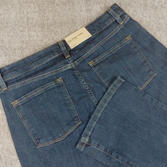 LL Bean Bootcut Jeans Womens 14Reg True Shape Denim Classic Fit High Rise NWT - Picture 1 of 9